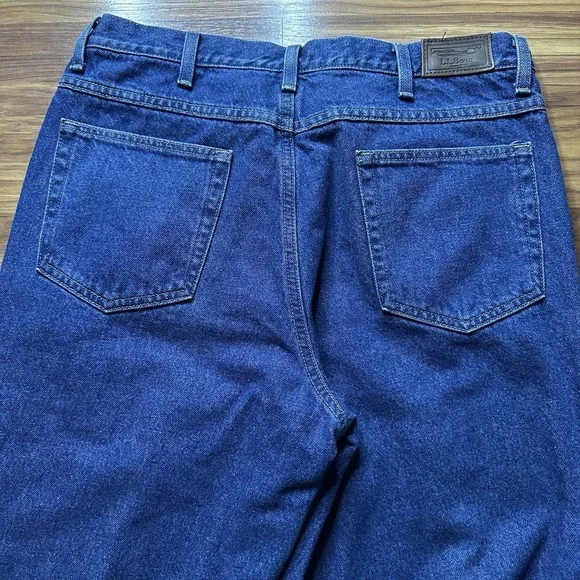 Vintage LL Bean Flannel Lined Jeans Mens 34x32 Straight Leg Denim Y2K Grunge - Picture 11 of 11